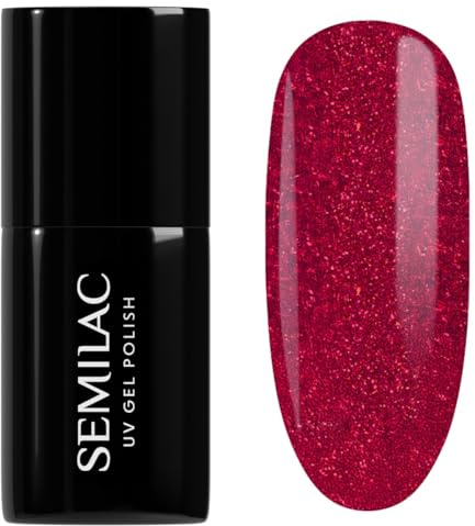 SEMILAC Gel Nail Polish 181 Spicy Salsa - Full Coverage Gel Polish - Soak Off Easy To Use LED/UV Nail Lamp - Long Lasting Manicure and Pedicure up to 3 weeks
