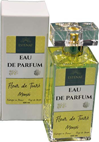 Eau de Parfums Esténat pour Dame 100 ml FLEUR DE TIARE - MONOI en vaporisateur. Haute concentration en parfum. Tenue exceptionnelle. Parfumerie artisanale en Pays de Grasse.