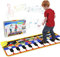 Piano Matte, Tanzmatten Klaviermatte Musikmatte Kinder, 5 Modi 8 Instrumente Sounds Spielzeug Musik Matte, Keyboard Matten Spielteppich Baby Tanzmatte fur Kinder 110x36cm