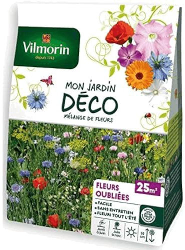Vilmorin - Mélange de Fleurs oubliées 25m²- semences pour plantations -Mélange Variétés Authentiques du Moyen Age- Fleurs Basses 50 cm -pour 25 m²