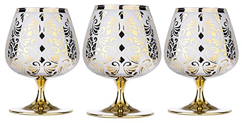 Liberty 13.5-Ounces Crystal Brandy Glasses, Brandy Glass Set, Snifter Glasses for Old Fashioned, Whiskey, Bourbon, Wedding, Birthday, Gift Idea, Set of 3