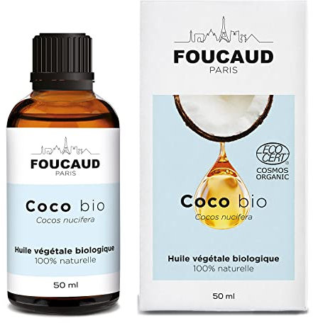 FOUCAUD | Olio Vegetale di Cocco | Cocos Nucifera | BIOLOGICO | 100% Naturale | Protettivo | Nutre la Fibra Capillare | 50 ml | Marca Francese Nata nel 1946