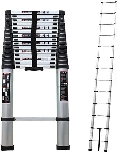 KEppd 7 m/23 fot extra höga förlängningsstegar med halkfri matta, multifunktionell hopfällbar teleskopisk aluminiumstege, belastning 150 kg/330 lbs