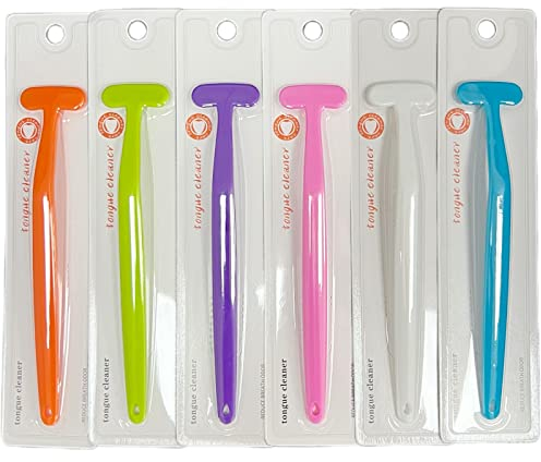 6er Pack Zungenschaber, Kunststoff-Zungenreinigungsbürste für Erwachsene, Zungenschrubber für besseren Atem, zahnärztliche Mundpflege-Utensilien