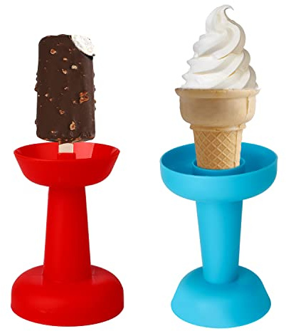 LUTER 2pcs Drip Free Popsicle Holder, Reusable No Drip Popsicle Holder for Kids No Freeze Ice Popsicle Holders Washable Ice Cream Cone for Girls Boys