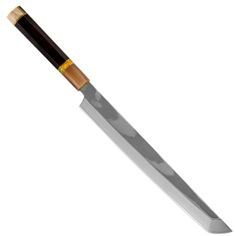Coltello da sushi giapponese da 11 pollici 33 strati in acciaio di Damasco Sashimi Cucina Sfilettatura Salmone Mannaia Affettare Pesce