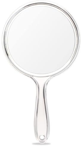 LEEQBCR 1 Pieza Espejo de Mano con Mango, Espejo de Mano de Doble Cara, Espejo de Aumento, Espejo de Maquillaje Portátil, Espejo de Bolsillo, Uso en Casa y de Viaje, Maquillaje Diario para Mujeres