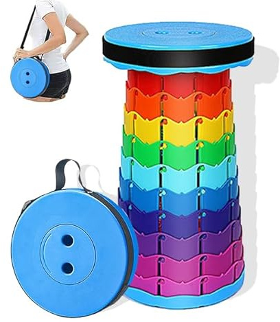 QYVFLIZ Portable Telescopic Stool, Telescopic Portable Folding Stool,Portable Folding Camping Stool,Adjustable Height Stool,for Outdoor Travel Camping Fishing Hiking Camping BBQ Fishing