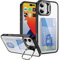 FAOMSEBS Coque pour iPhone 16 avec porte-cartes, étui portefeuille, support réglable pour téléphone [protection anti-chute de 12 pieds] Coque rigide fine pour iPhone 16 coque 6,1 pouces, transparente