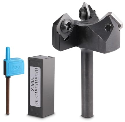 Genmitsu 3LRBC01A Fraise à défoncer en carbure CNC avec tige de 6,35 mm de diamètre de coupe de 3,8 cm – Fraise à raboter à 3 ailes en carbure pour le travail du bois et la sculpture