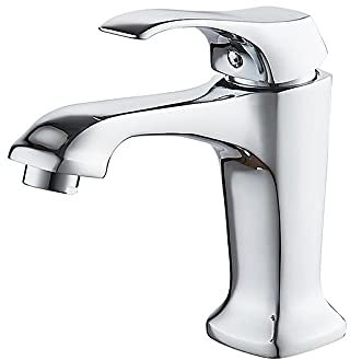 Robinet de salle de bain chaud et froid de style moderne chromé à poignée unique en cuivre mitigeur thermostatique pour lavabo à main