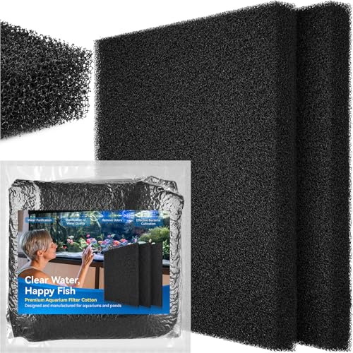 Borlech Aquarium Filter Sponge Pad, Filter Media Foam Sponges, Filter Accessories for Fish Tanks and Ponds (47 x 47 x 4 cm, 20PPI, 2 Pack)