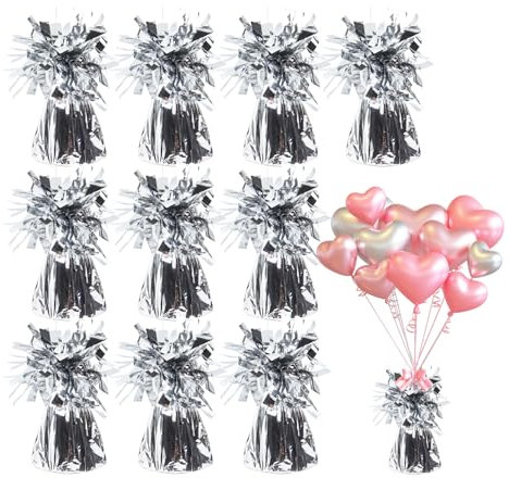 Confezione da 10 pesi per palloncini a elio, pesanti, per compleanni, matrimoni, feste, eventi e celebrazioni, accessori