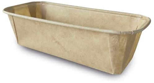 Guardini, Set di 3 stampi plumcake 23x7 cm, Monouso, Carta da forno antiaderente, 100% riciclabile, Avana, Made in Italy, Linea Easy Bake Bio