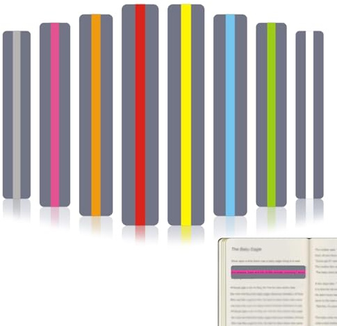 8 PCS Regle de Lecture,Règle de Lecture de Surbrillance Colorée,Bande de Lecture Guidée Colorée,Règle de Lecture Multifonctionnelle,Bande de Lecture guidée,pour L'enseignement et L'aide à la Lecture.