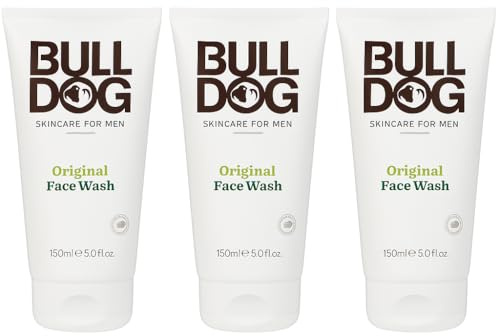 Bulldog Skincare Original Face Wash for Men 150, Men's Grooming, Men's Face Wash Cleanses and Helps Remove Excess Oils, 3 Pack