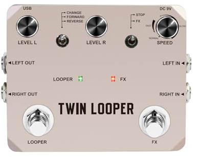 Luocute Pedal Looper de Guitarra, 11 Tipos de Reproducción Grabación de 10 Minutos Muestreo de 24 Bits, con Estructura de Aleación de Zinc, Efectos de Samplers de Loopers de Guitarra