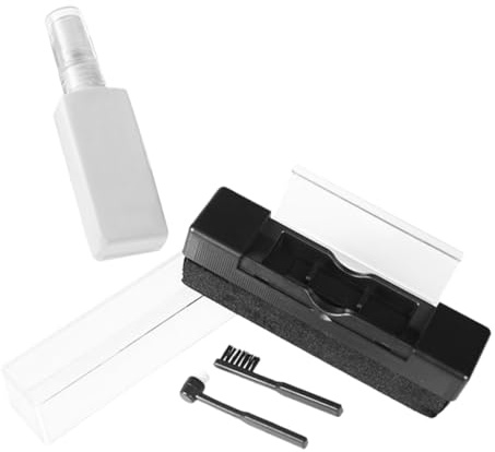 MAJORMENCH Kit de Limpieza para Tocadiscos 4 Piezas Cepillos Antiestáticos, Almohadilla de Terciopelo y Líquido Limpiador, Mantenimiento de Vinilos y Agujas Electrónicas, Uso Doméstico