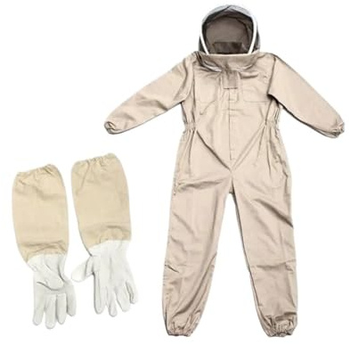 Genérico 1 Juego de traje apicultura cuerpo completo ventilado profesional con guantes(Blue)