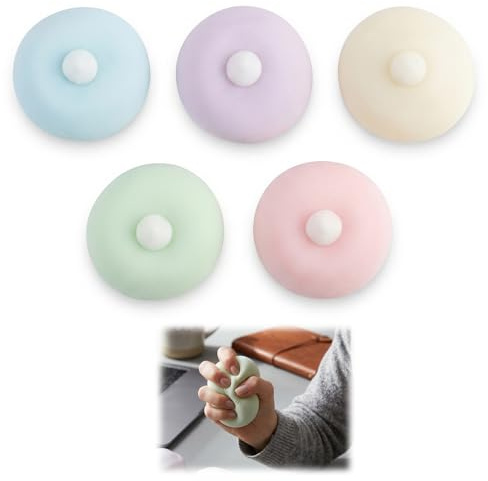 Lot de 5 balles anti-stress en silicone souple pour adultes - Jouet anti-stress avec perles - Idéal pour pétrir, presser, détendre et soulager l'anxiété - Pour enfants et adultes