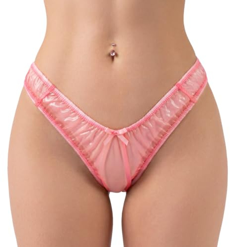 LittleForBig Little Secret See-through V-shape High Leg Plastic Panties | Clear Plastic Panties Only, Thong, Semi-Transparent Underwear, Stretch Waistband, Feminine Briefs, Lightweight, Waterproof