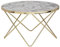Wohnling Design Couchtisch Marmor Optik Weiß Rund Ø 85 cm Gold Metall-Gestell, Großer Wohnzimmertisch, Beistelltisch