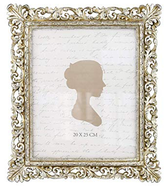 Sunlit Large Vintage Picture Frame 8x10 Inch, Large Antique Photo Frames with Glass Front, Ornate Photo Display, Tabletop Wall Hanging, Gift Ideas, 20x25 cm