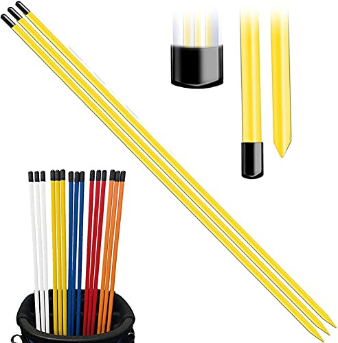 FINGER TEN Golf Alignment Sticks Swing Trainer 48 Inch (3 Pack in Yellow)
