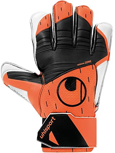 uhlsport Starter Resist Torwarthandschuhe Gloves für Erwachsene und Kinder Fußball Soccer Football - geeignet jeden Untergrund, auch Kunstrasen - Fluo orange/weiß/schwarz