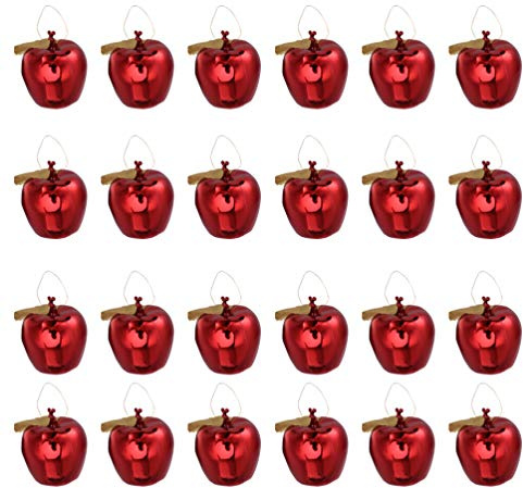 Christmas Apples Ornaments Shatterproof Christmas Tree Baubles Hanging Pendant Mini Apples Ball Ornament Photo Props for Xmas Holiday Festival Tree Decorations Red