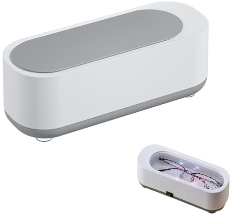 45000 Hz Limpiador Ultrasónico, Limpiador Ultrasonico Gafas, Limpiador Joyas Ultrasonidos, Ultrasonic Cleaner para Gafas Relojes Joyas Monedas Dentaduras, Sin Batería