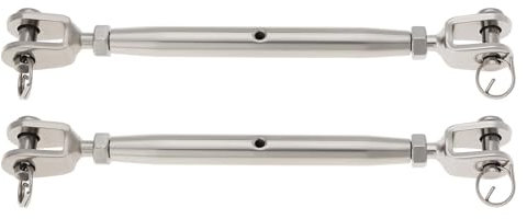 The Lord of the Tools Lot de 2 tendeurs à vis M6 en acier inoxydable 316 - Mâchoire fermée - Pour voile, aviron