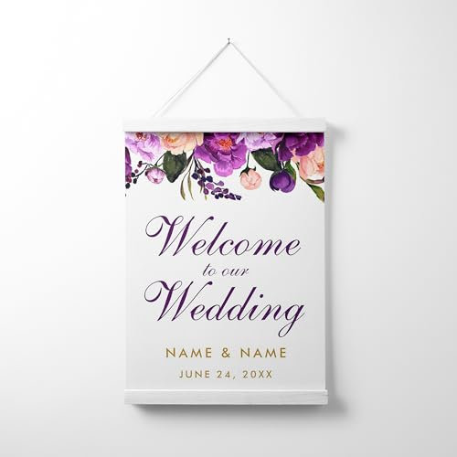 Cartello di benvenuto personalizzabile – Minimal and Chic nero scuro Benvenuto Matrimonio Pannello in schiuma personalizzata Tela da appendere per matrimoni, anniversari ed eventi speciali Decor (4)