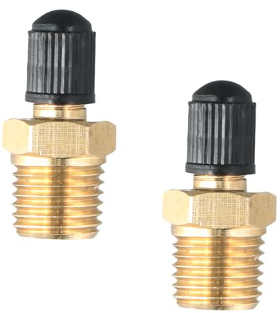 2 Pièces Valve de Remplissage en Laiton, 1/4 Laiton Valves De Compresseur pour Voiture Auto Pneu, Vanne de Remplissage de Réservoir Compresseurs pour Voitures, Camions
