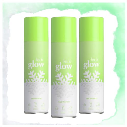 com-four® 3X Schneespray - Glow in The Dark - Sprühschnee zum Dekorieren zu Weihnachten - Schneespray leuchtet im Dunkeln - Fensterdeko Schneespray Leuchtend (Glow Spray)