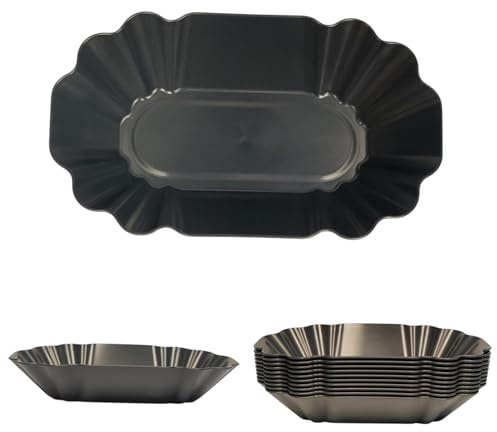 KM · GAMING 10 Stück Set Mehrweg Kunststoff PP Pommes & Currywurst Schale anthrazit (Made in Germany/bruchfest/Spülmaschinen und Mikrowellen geeignet/stapelbar)