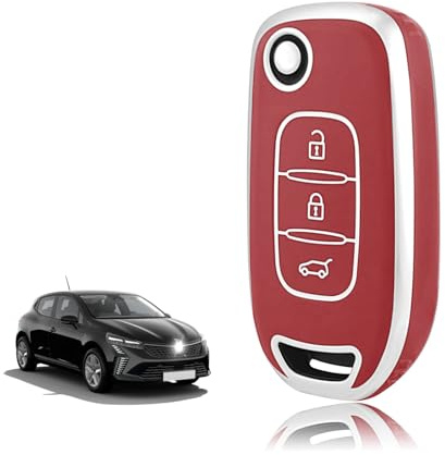 TOOMUME TPU-nyckelfodral för Renault Kangoo 3 Twingo 3 Megane 4 Trafic 4 Clio 5 Captur Dacia Sandero Stepway Duster, nyckelöverdrag bilnyckelfodral fjärrkontroll