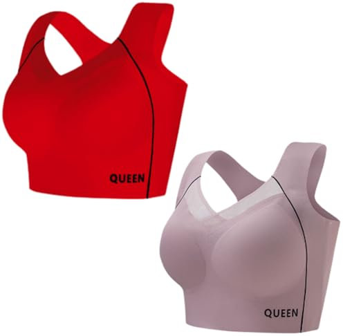 Push Up Full Cup Bra, Seamless Wirefree Sports Posture Bra,Comfortable and Breathable, Easy to Put On and Take Off (2pcs-j,L)