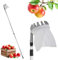 Spetebo Obstpflücker mit Teleskopstiel und Fangbeutel mit Pflückkranz - bis 240 cm - Fruchtpflücker mit Erntebeutel und Teleskopstange - Erntehelfer Obst Apfel Birnen Zwetschgen Baum Pflücker