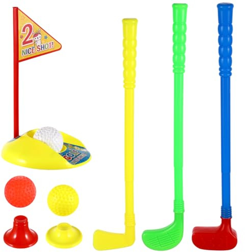 Gatuida Kids Golf Toy Set, Educational Plastic Golf Clubs And Balls for Toddlers for Indoor And Outdoor Play, Multi-color