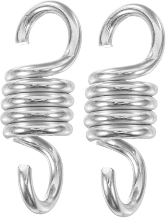 GANAZONO 2 pièces Ressort de Suspension pour Balançoire de Porche Kit de Ressort Métallique Résistant avec Absorption Impact Accessoire de Fixation pour Chaise Suspendue et Hamac