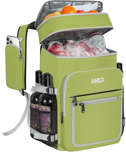 LASUK 40 burkar isolerad kylryggsäck 30 L, termoryggsäck stor | Läckagesäker vattentät picknickryggsäck kylväska, picknickväska lunchväska för camping, picknick, grill med mera