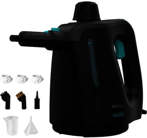 Cecotec Vaporeta de Mano Hydrosteam 2000 Blaze. 1200 W, Presión de 3,5 Bares, Caudal de Vapor de 30 g/min, Depósito de 400 ml, Limpieza Eficaz, Completo Kit de Accesorios Incluido