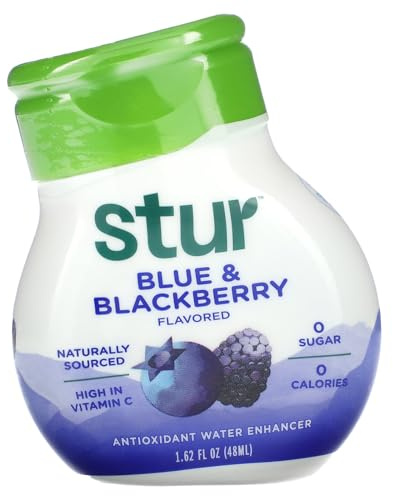 Stur Blue & Blackberry Flavour Single Bottle - 24 Servings - makes 5 litres of drink) High in Vitamin C. All Natural Stevia Water Enhancer. The new alternative to Ice Tea, Lemon Tea, Peach Tea, Squash and Fruit Juice. Real brewed black tea. High in Vitamin C. No-added Sugar. Zero Sugar. Zero Calories. Contains natural Stevia Sweetener. Great support to weight-loss. Helps to stay hydrated during Sports and Fitness. Perfect for tap, bottled still, sparkling water or Sodastream