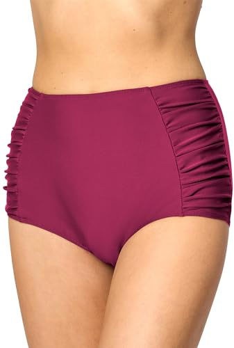 Merry Style Bas de Bikini Short Boxer Culotte de Bain Vêtements d'été Femme MS10-119 (Bordeaux (5288), FR 42 = DE 40)