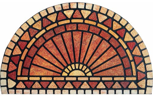 ubdyo Half Circle Door Mat Outdoor Entrance, 29 x 17
