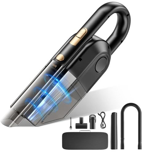 Doovasen Aspirador de Mano Potente 9000-15000Pa Aspiradora de Mano Sin Cable Potente 7800mAh 120W Aspirador Coche con 2 Filtros Lavables para Hogar, Pelo de Mascotas, Autocaravana