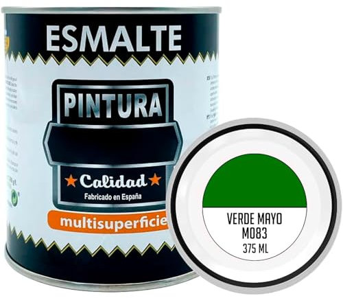 AC - Bote de Pintura Esmalte - Fabricado en España - Ideal para Cualquier Superficie, Madera, Plástico, Cristal o Cemento - Capacidad de 375 ML - Verde Mayo (M083)