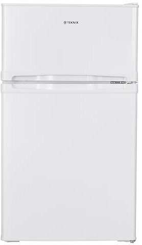 Teknix UCFFH48W 48cm Freestanding Under Counter Fridge Freezer in White - 85 Litre Capacity - 4 Star Freezer Rating - 2 Doors - Adjustable Temperature Control - LED Light