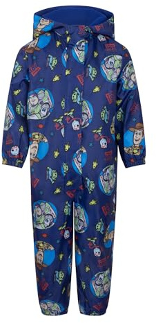 Disney Toy Story, Woody & Buzz Lightyear Boys Hooded Puddle Suit with Fleece lining, All in one, Toy Story, Blue